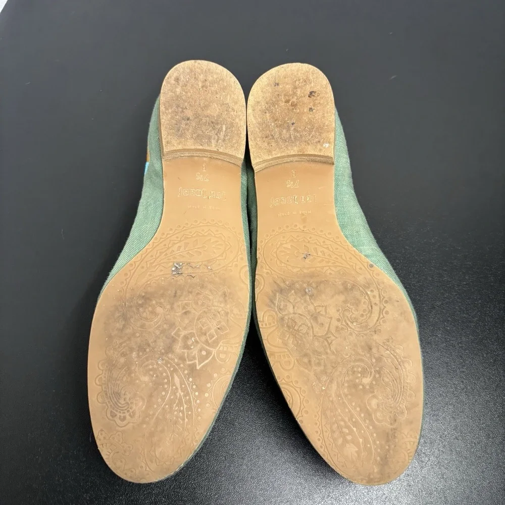 Jon Josef women's green‎ canvas closed toe flat pump shoes size 7.5B